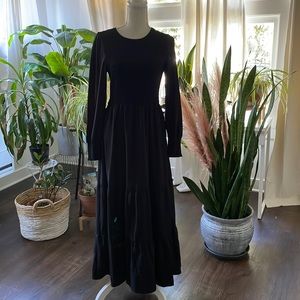 Black long sleeve maxi dress